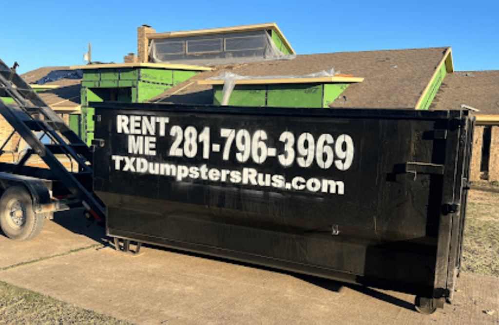 Roofing dumpster rental in Dallas, TX