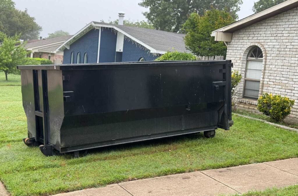 Photo of a spacious house remodel dumpster from TX Dumpsters R Us in Ennis, TX, demonstrating our dependable and efficient house remodel dumpster rental services.