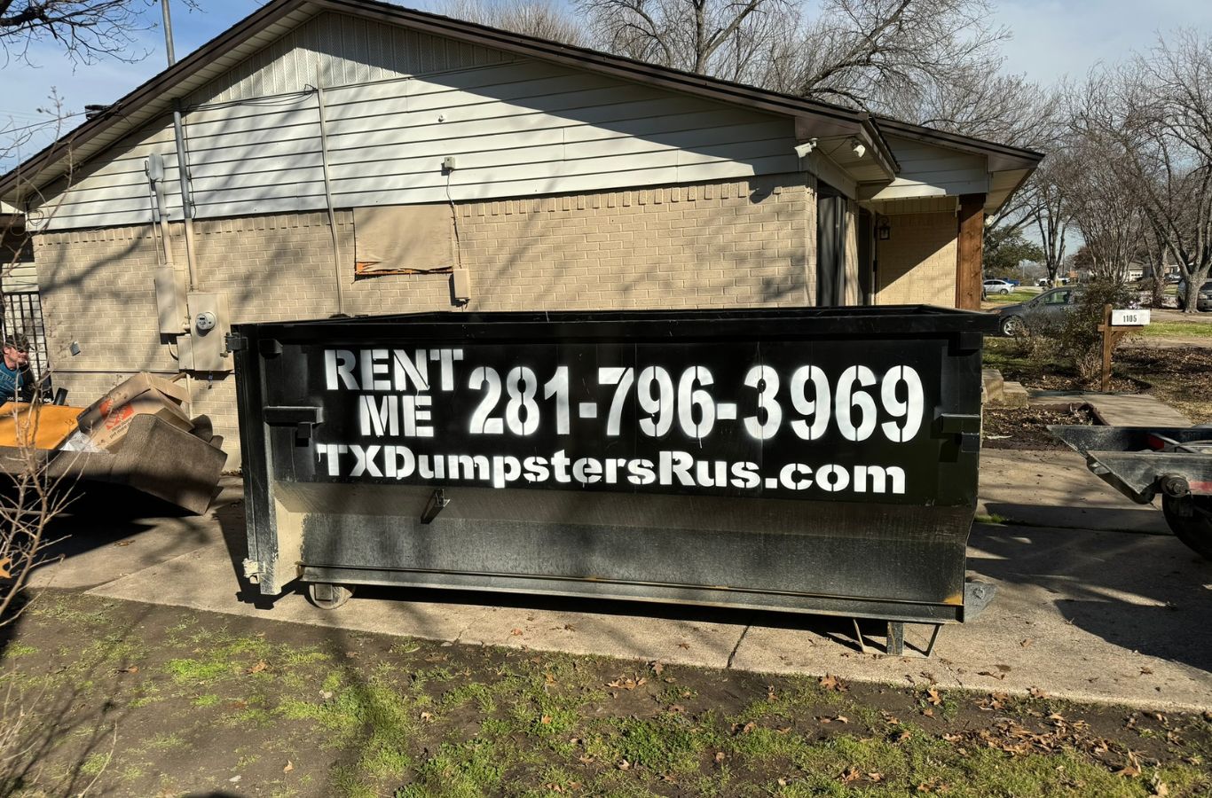 A satisfied homeowner explaining why to choose TX Dumpsters R Us for residential dumpster rental in Lancaster, TX. Residential Dumpster Rental Near Me.